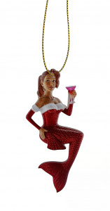 Подвеска на елку "Русалочка с бокалом"