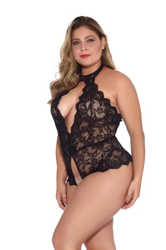 EroHot Eleganse Plus Боди женское кружевное с доступом "Layla" черное EroHot Eleganse Plus Боди женское кружевное с доступом "Layla" черное