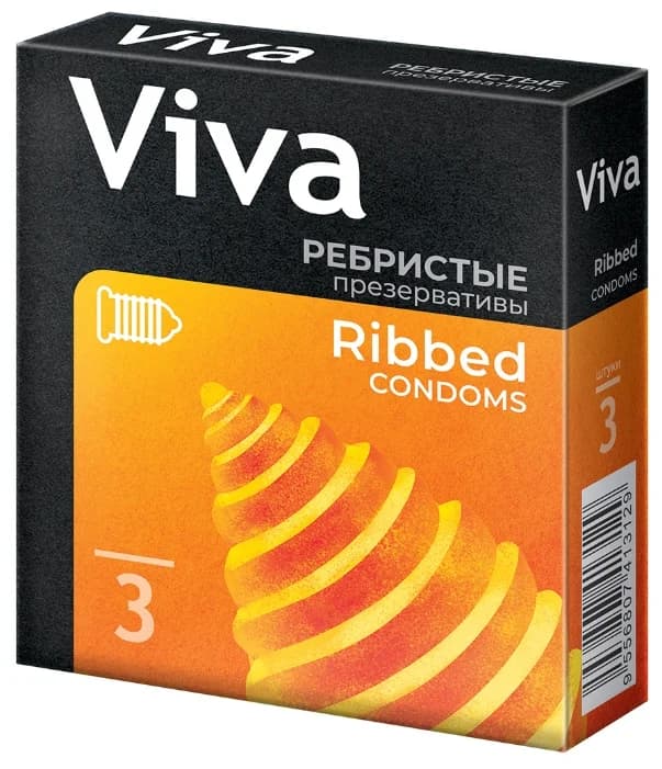 Презервативы "Viva" с кольцевым рифлением, 3 шт