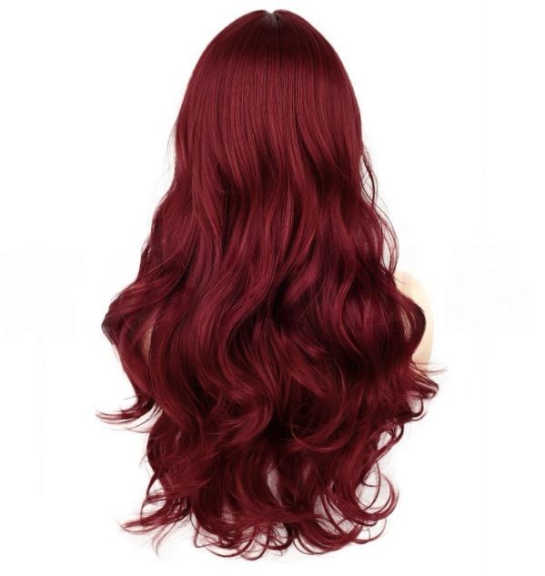 Парик с длинными вьющимися волосами,цвет гранат