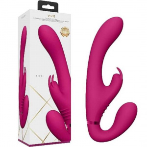 Вибромассажер Suki - безремневой страпон с функцией "мгновенного оргазма"- Pink