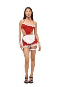 Ролевой костюм "Приветливая Горничная" красная