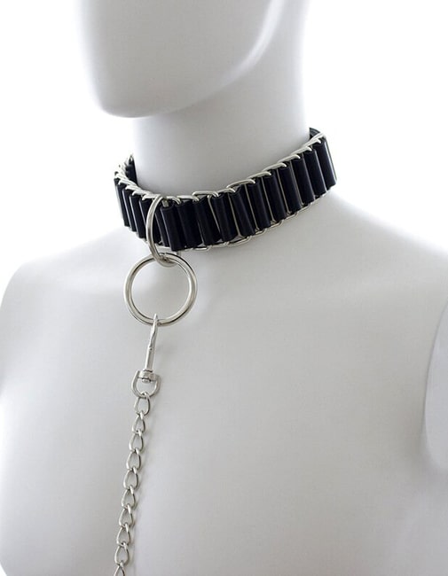 Ошейник с кольцом "Metal Snake"