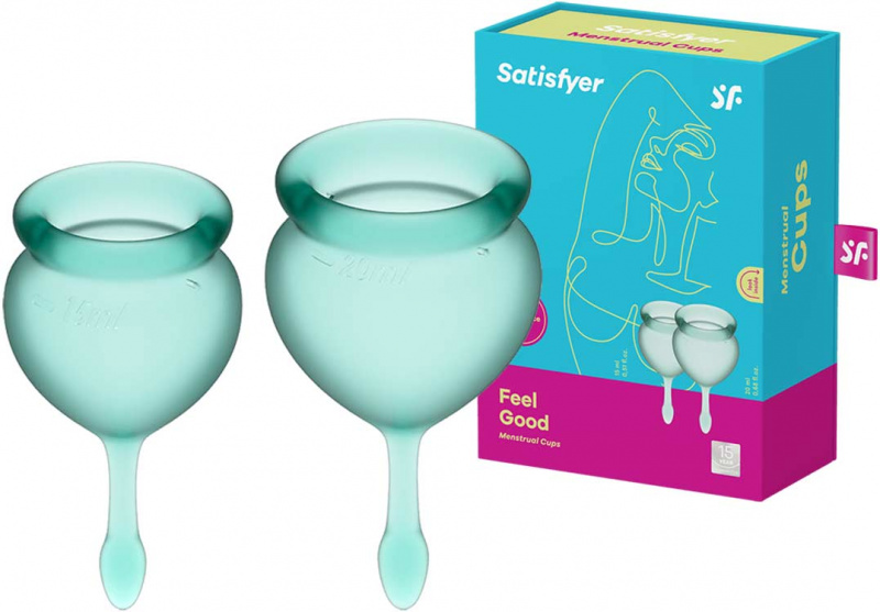 Набор менструальных чаш Satisfyer Feel good Menstrual Cup темно-зеленый