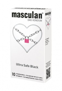 Masculan Ultra Safe Black Ультрапрочные черного цвета , 10 шт