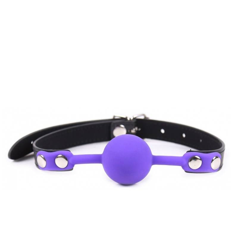 Кляп "Silence" с сиреневым силиконовым шаром 