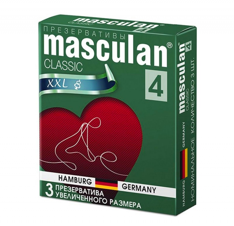 Презервативы "Masculan 4 classic" (увеличенного размера и розового цвета), 3 шт