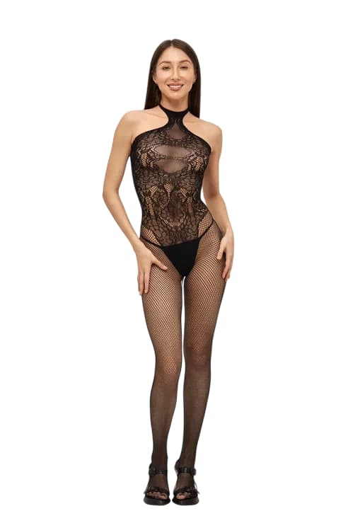 Боди-комбинезон  в ажурную сетку "Genevia"