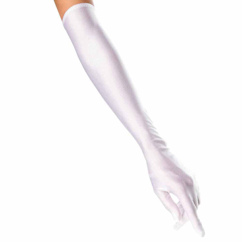 Перчатки атласные длинные, белые
