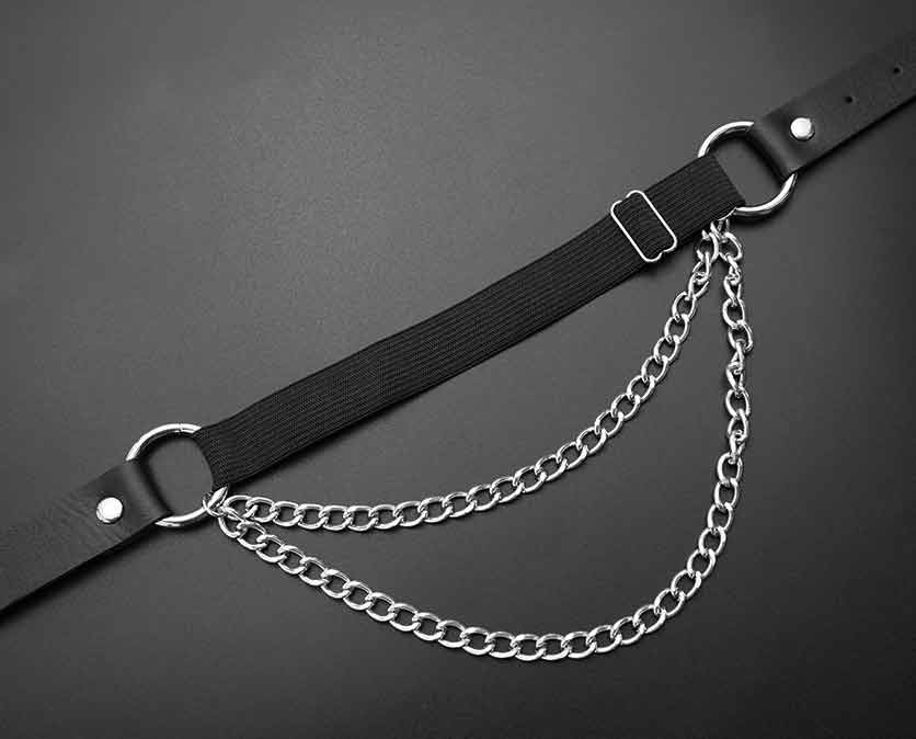 Подвязка кожаная на ногу "Anklet necklace" с цепью, регулируемая