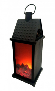 Светильник декоративный черный "Камин домик с трубой"