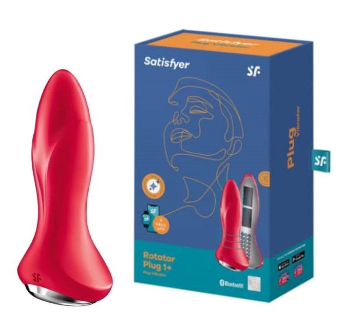 Анальная пробка с вибрацией и массажем бусинами  Satisfyer Rotator Plug 1+ (Red)