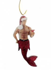 Подвеска на елку "Санта с бокалом"