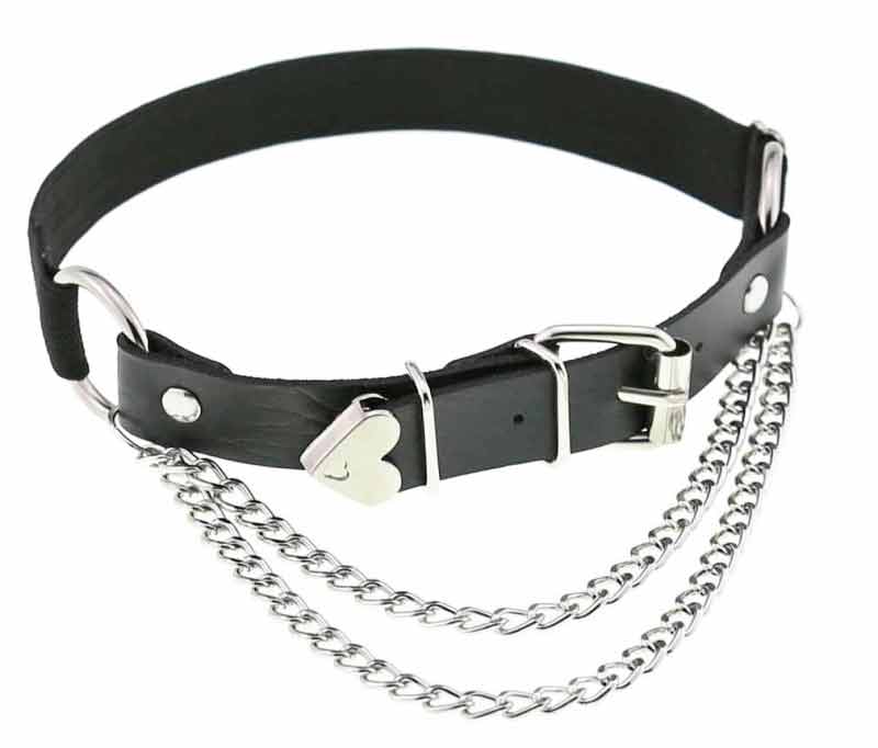 Подвязка кожаная на ногу "Anklet necklace" с цепью, регулируемая