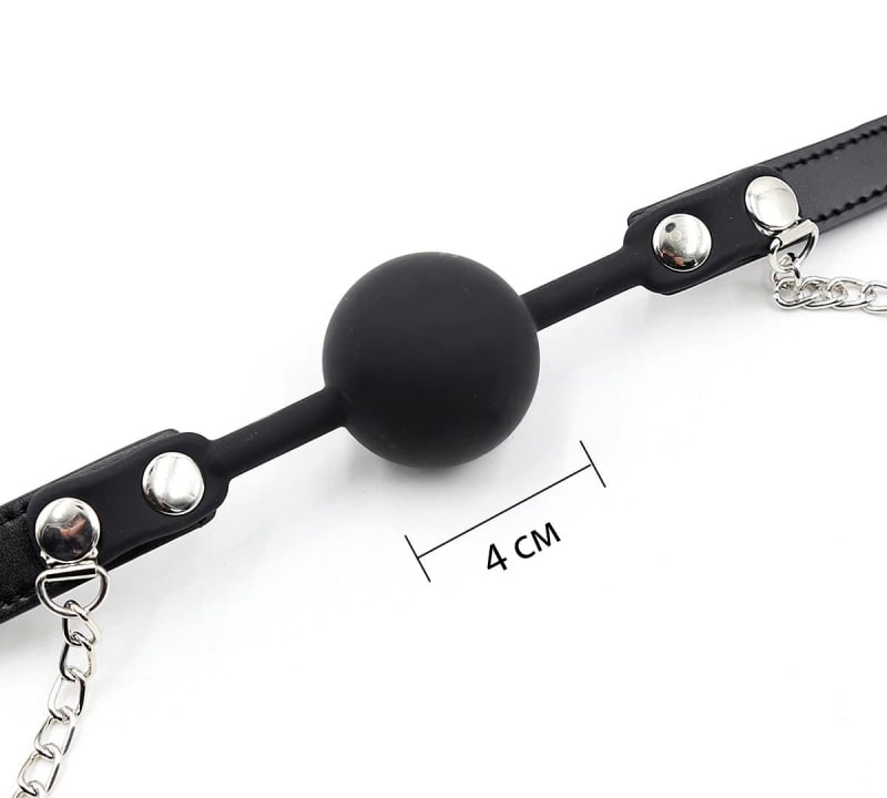 Кляп с цепочками-зажимами для груди, черный