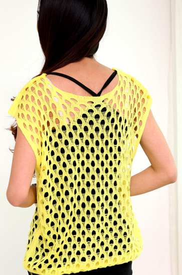 Майка-сетка желтая