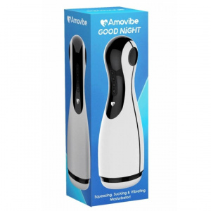 Amovibe Инновационный мастурбатор Good night с точной имитацией орального секса (белый)