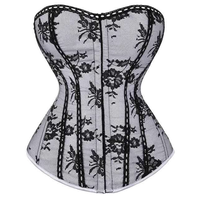 Корсет "Шик" белый с гипюром, шнуровка сзади