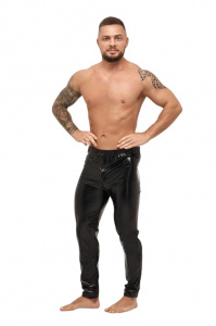 Легинсы мужские L-806 из материала Wetlook черные