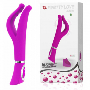 Вибромассажер PRETTY LOVE Basil двойной, 12 функций, перезаряжаемый