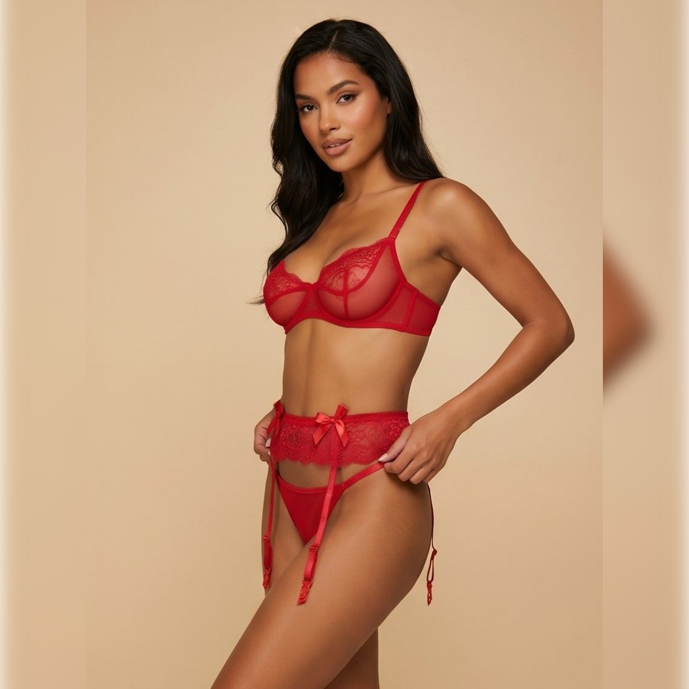 Пояс для чулок "Caris Belt Red" красный