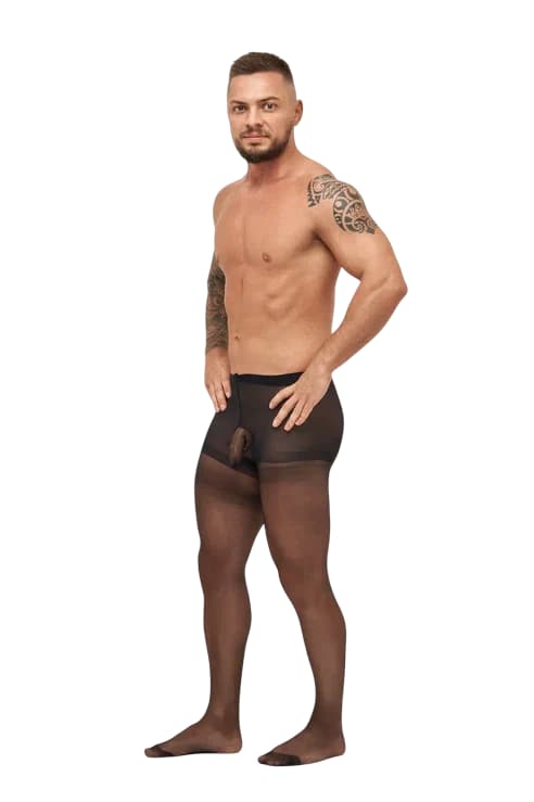 Колготки мужские с закрытым рукавом для пениса черные Колготки мужские с закрытым рукавом для пениса черные