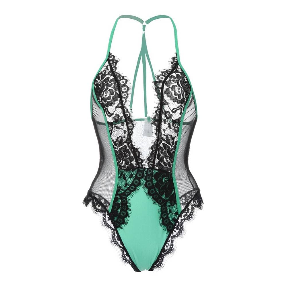 EroHot Eleganse Plus Боди женское эротическое Jeline черно-бирюзовое EroHot Eleganse Plus Боди женское эротическое Jeline черно-бирюзовое