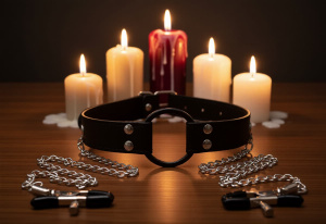 Кляп с цепочками-зажимами для груди "Brutal"