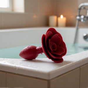 Втулка анальная "Роза" красная