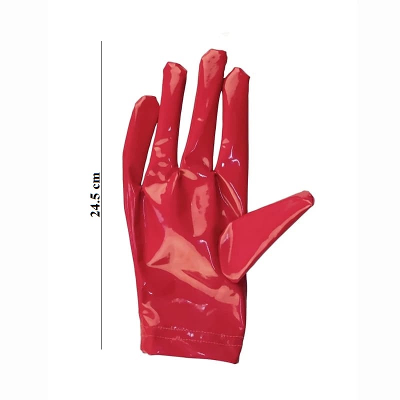 Перчатки P-804 из материала Wetlook короткие красные