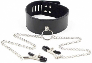 Ошейник с зажимами для сосков "Artistic"