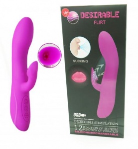 Вибратор Desirable Flirt перезаряжаемый, 12 функций вибрации, 12 функций вакуумной стимуляции 