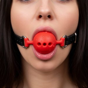 Кляп "Hush" с красным силиконовым шаром диаметром 5см