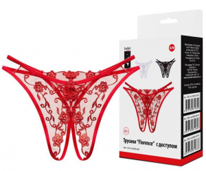 Трусики кружевные с доступом "Florence" красные