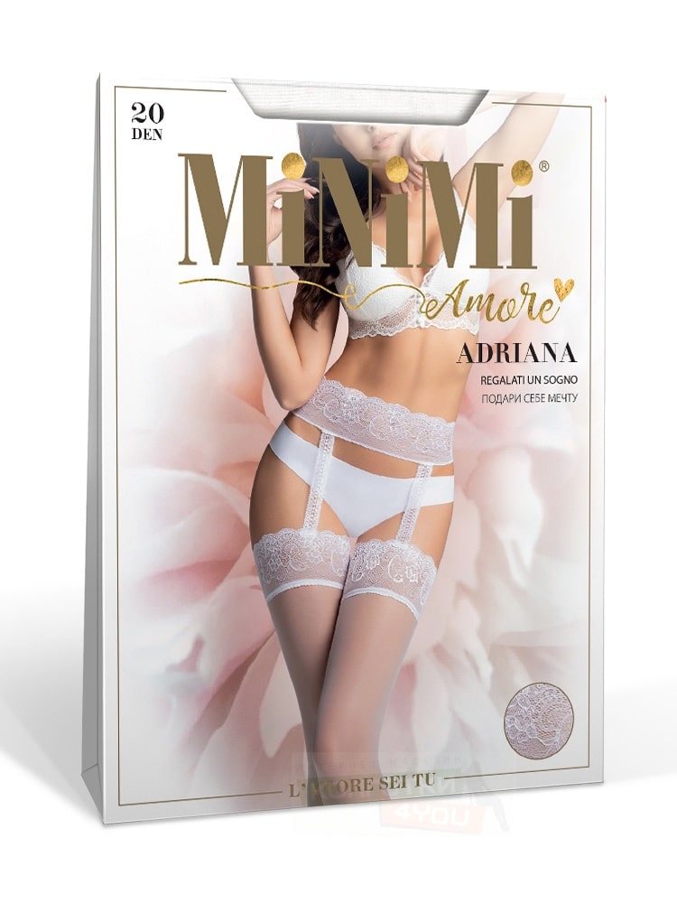 Minimi Колготки ADRIANA 20 с открытыми бедрами (имитация чулки с поясом) 20 ден Bianco