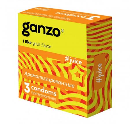Презервативы GANZO "Juice" (ароматизированные, цветные), 3 шт