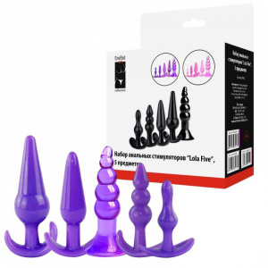 Набор анальных стимуляторов "Lola Five", 5 предметов фиолетовый