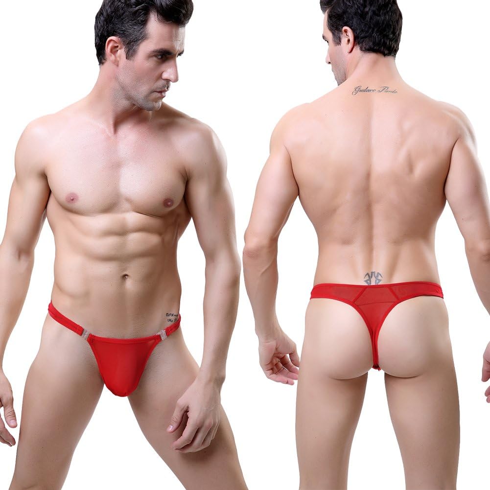 Трусы мужские стринги, красные