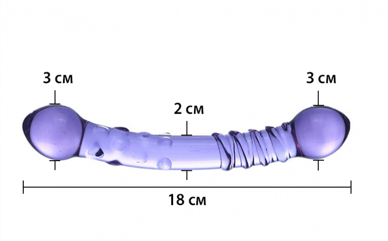 Фаллоимитатор стеклянный двухсторонний "Baron" фиолетовый