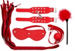 Набор аксессуаров БДСМ "Desire Red", 5 предметов красный