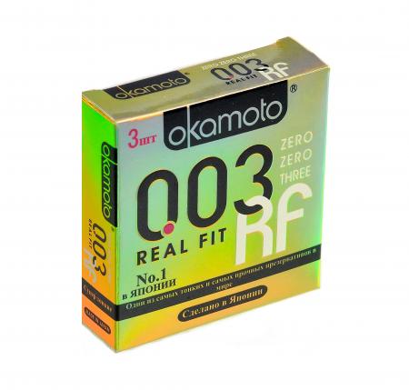 Презервативы OKAMOTO "Real Fit 003" (супертонкие, анатомической формы), 3 шт