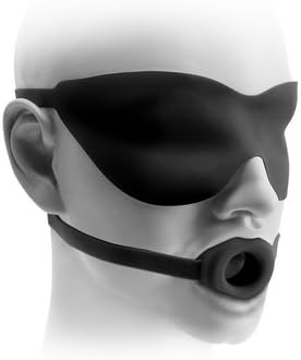 Набор для BDSM-игры: кляп-расширитель Small Gag & Mask 1,5" черный