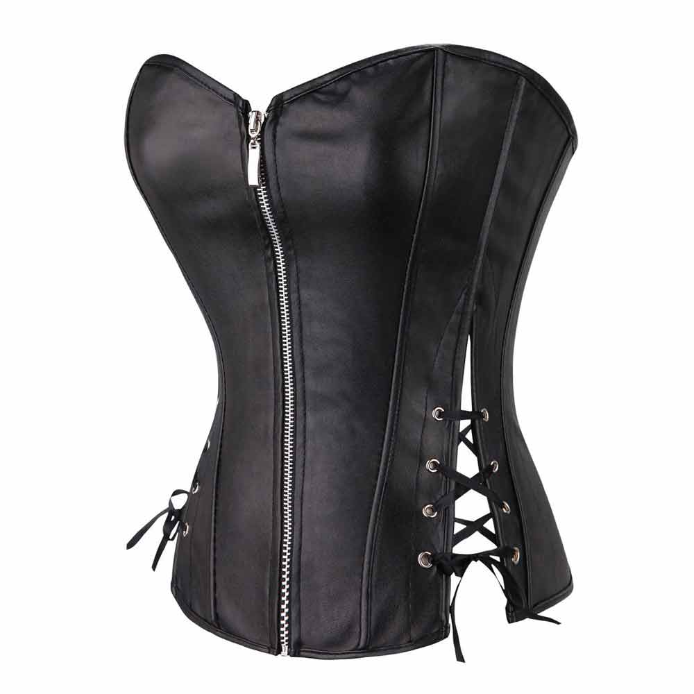 Корсет "под кожу" на шнуровке и молнии