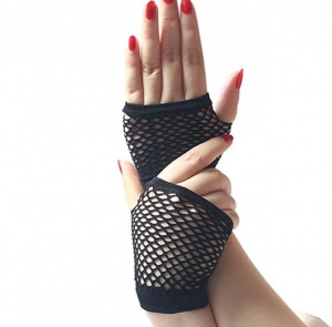 Перчатки на ладонь в сетку без пальчиков черные