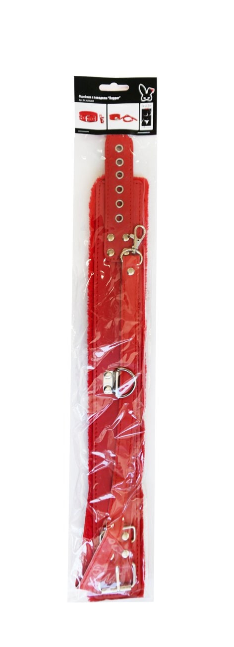 Ошейник с поводком "Repper" красный