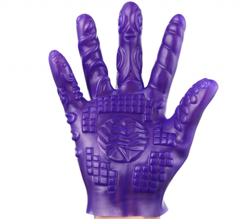 Секс перчатка стимулирующая фиолетовая