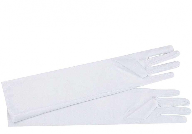 Перчатки атласные до локтя, 43 см белые