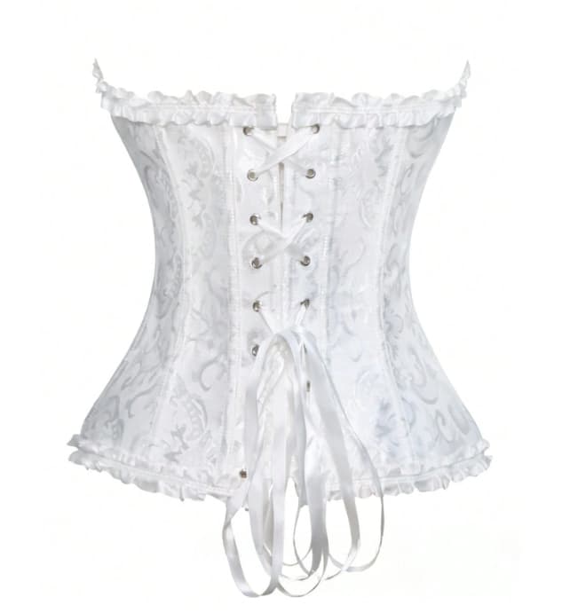Корсет "Нежность" белый с кружевом и шнуровкой сзади