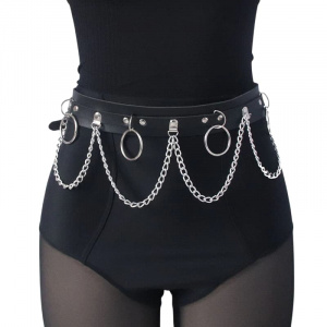 Портупея-пояс с цепочками и кольцами