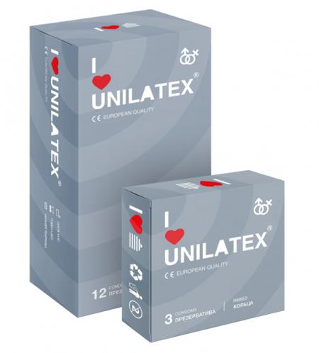 Презервативы "UNILATEX Ribbed", 12+3 шт